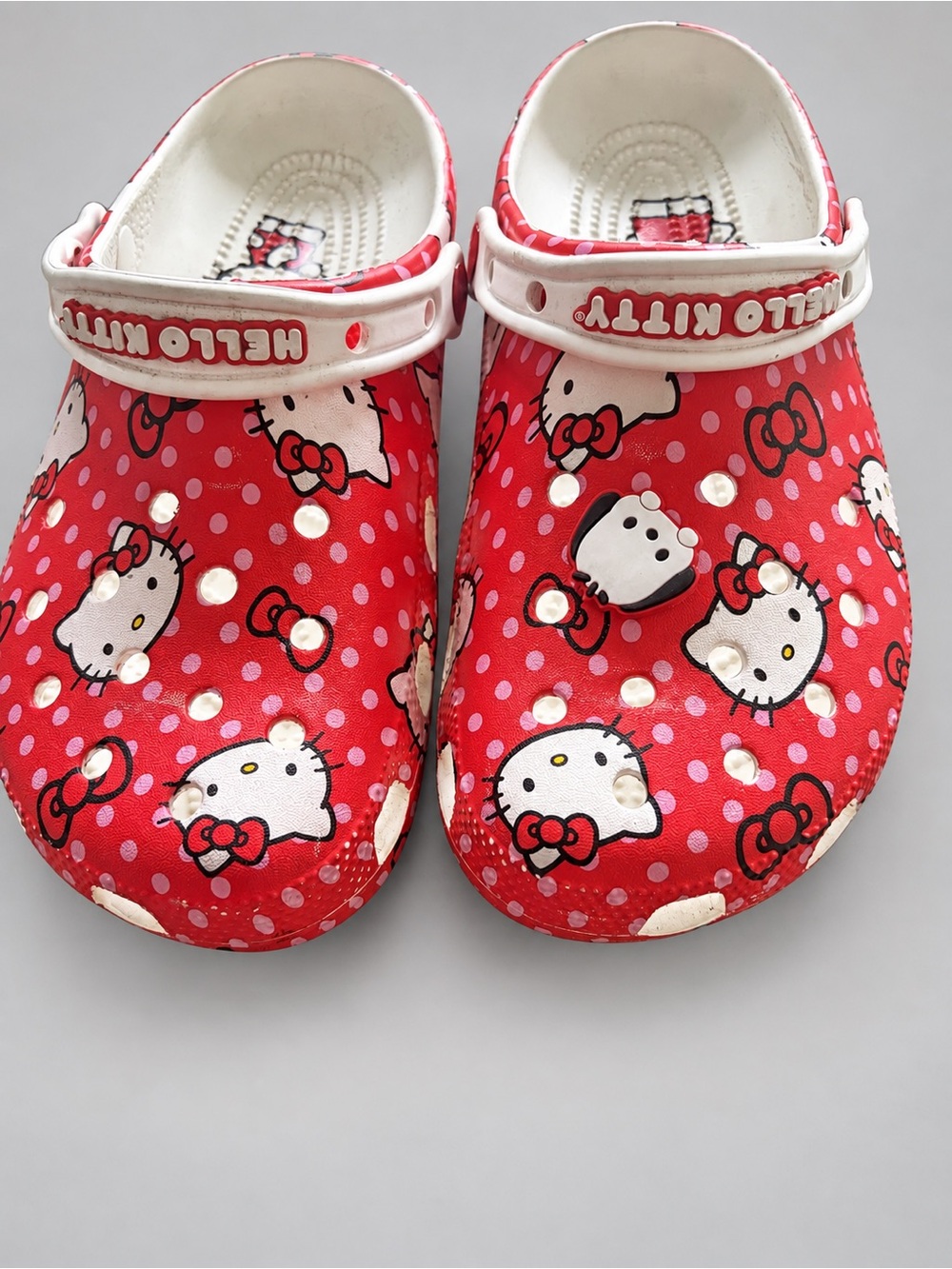CROCS x Hello Kitty Red and White Polka Dot Clogs Size 9